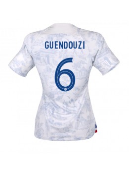 Frankrike Matteo Guendouzi #6 Replika Borta Kläder Dam VM 2022 Kortärmad